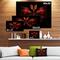 Designart - Red Fractal Butterfly in Dark - Abstract Canvas Art Print